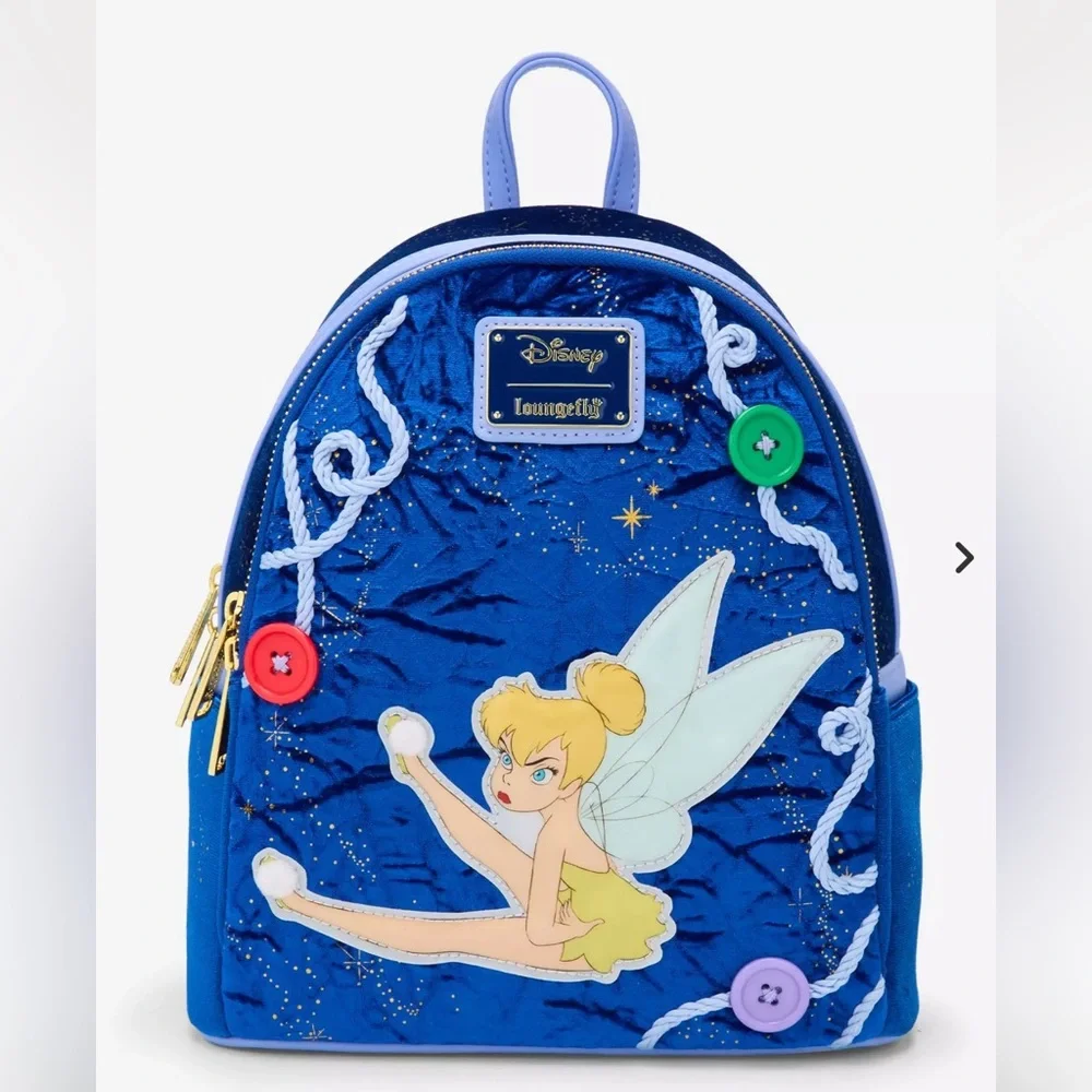 Loungefly Disney Peter Pan Tinker Bell Buttons Light-Up Mini Backpack & Wallet